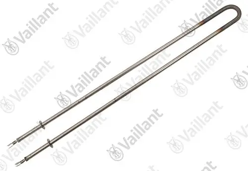 Vaillant Heizkörper in U-Form mit zwei Anschlussstiften, aus Metall gefertigt, zur Verwendung in Heizsystemen.